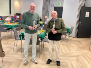 Bob Kaiser (rechts) en Jan van der Heijden, , clubkampioen  donderdagmiddag